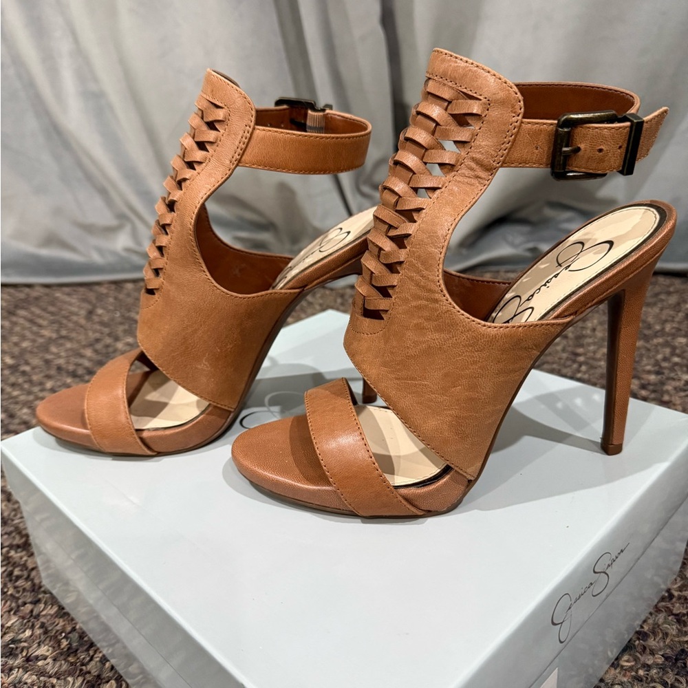 Jessica Simpson Tan Heeled Sandals - Picture 2 of 8